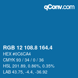 カラーコード: RGB 12 108.8 164.4 | qconv.com