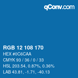 Farbcode: RGB 12 108 170 | qconv.com