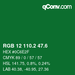 カラーコード: RGB 12 110.2 47.6 | qconv.com