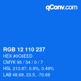 Color code: RGB 12 110 237 | qconv.com