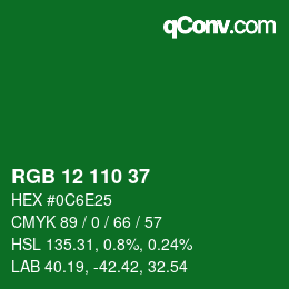 カラーコード: RGB 12 110 37 | qconv.com