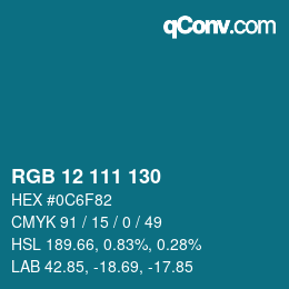 Color code: RGB 12 111 130 | qconv.com