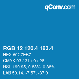 カラーコード: RGB 12 126.4 183.4 | qconv.com