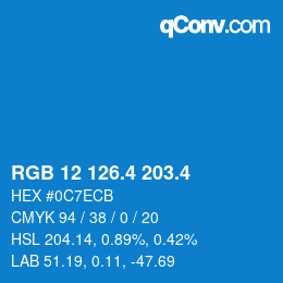 カラーコード: RGB 12 126.4 203.4 | qconv.com