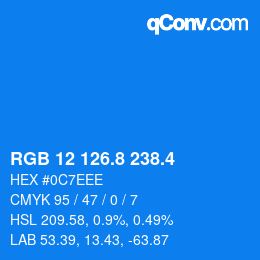 カラーコード: RGB 12 126.8 238.4 | qconv.com