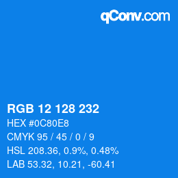 Color code: RGB 12 128 232 | qconv.com