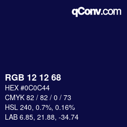 Color code: RGB 12 12 68 | qconv.com