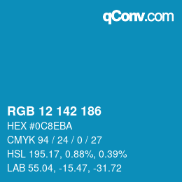 Color code: RGB 12 142 186 | qconv.com