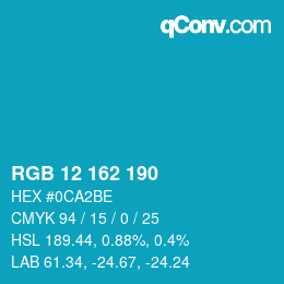 Color code: RGB 12 162 190 | qconv.com