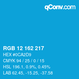 Color code: RGB 12 162 217 | qconv.com