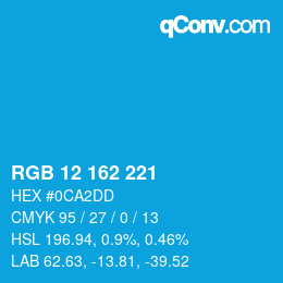 カラーコード: RGB 12 162 221 | qconv.com