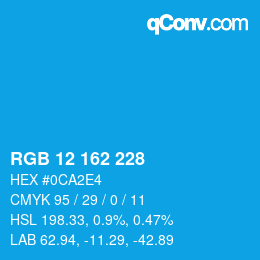 Color code: RGB 12 162 228 | qconv.com