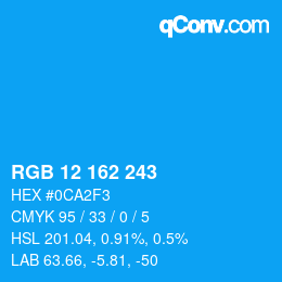 Color code: RGB 12 162 243 | qconv.com