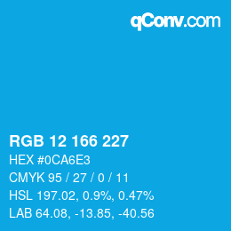 Color code: RGB 12 166 227 | qconv.com