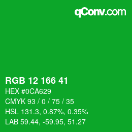 Color code: RGB 12 166 41 | qconv.com