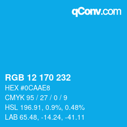 Color code: RGB 12 170 232 | qconv.com