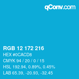 Color code: RGB 12 172 216 | qconv.com