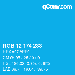Color code: RGB 12 174 233 | qconv.com