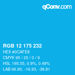 Color code: RGB 12 175 232 | qconv.com