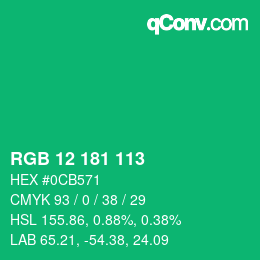 Color code: RGB 12 181 113 | qconv.com