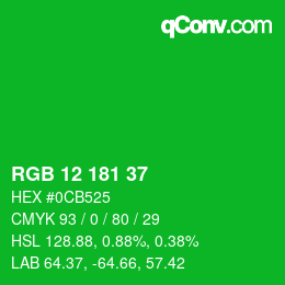 Color code: RGB 12 181 37 | qconv.com