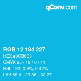 Farbcode: RGB 12 184 227 | qconv.com