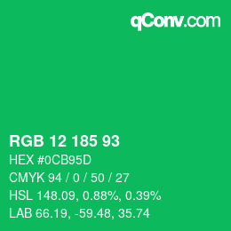 Color code: RGB 12 185 93 | qconv.com