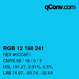 Color code: RGB 12 198 241 | qconv.com
