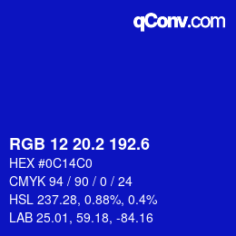 カラーコード: RGB 12 20.2 192.6 | qconv.com