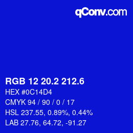 カラーコード: RGB 12 20.2 212.6 | qconv.com
