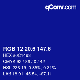 カラーコード: RGB 12 20.6 147.6 | qconv.com