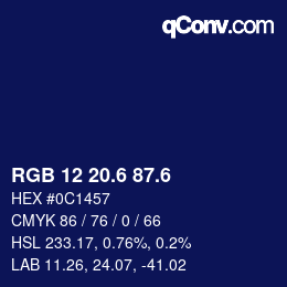 カラーコード: RGB 12 20.6 87.6 | qconv.com
