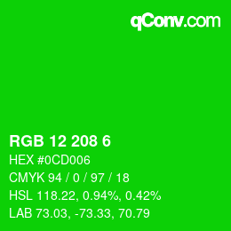 Color code: RGB 12 208 6 | qconv.com