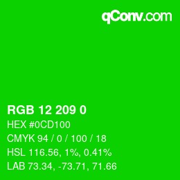 Color code: RGB 12 209 0 | qconv.com