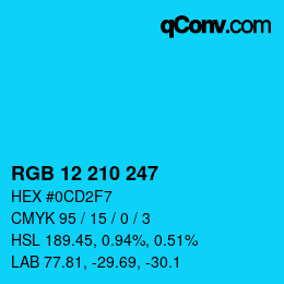 Color code: RGB 12 210 247 | qconv.com
