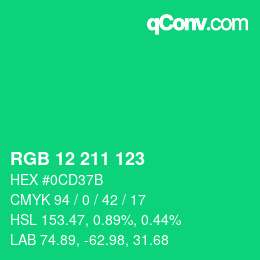 Color code: RGB 12 211 123 | qconv.com