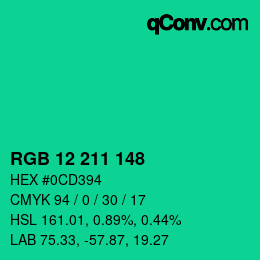 Color code: RGB 12 211 148 | qconv.com
