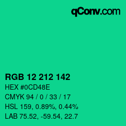 Color code: RGB 12 212 142 | qconv.com