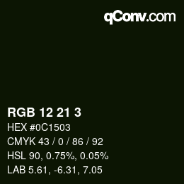 Color code: RGB 12 21 3 | qconv.com