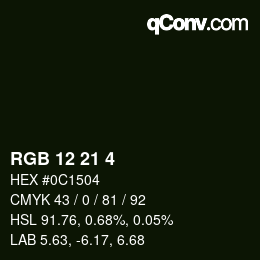 Color code: RGB 12 21 4 | qconv.com