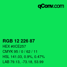 Color code: RGB 12 226 87 | qconv.com