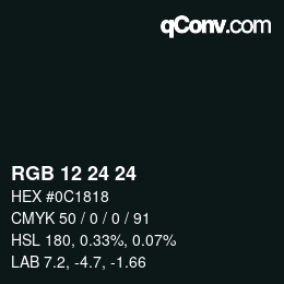 Farbcode: RGB 12 24 24 | qconv.com