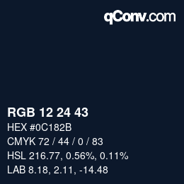 Color code: RGB 12 24 43 | qconv.com