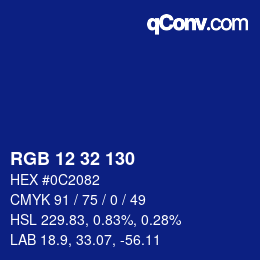 Color code: RGB 12 32 130 | qconv.com