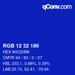 Color code: RGB 12 32 186 | qconv.com