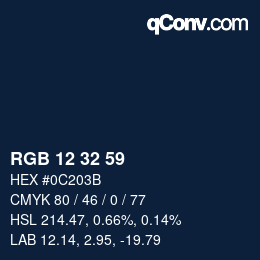 Color code: RGB 12 32 59 | qconv.com