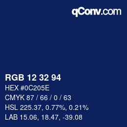 Color code: RGB 12 32 94 | qconv.com