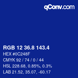 カラーコード: RGB 12 36.8 143.4 | qconv.com