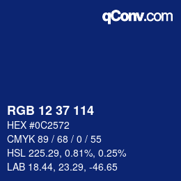 Color code: RGB 12 37 114 | qconv.com