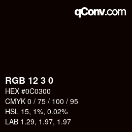 カラーコード: RGB 12 3 0 | qconv.com